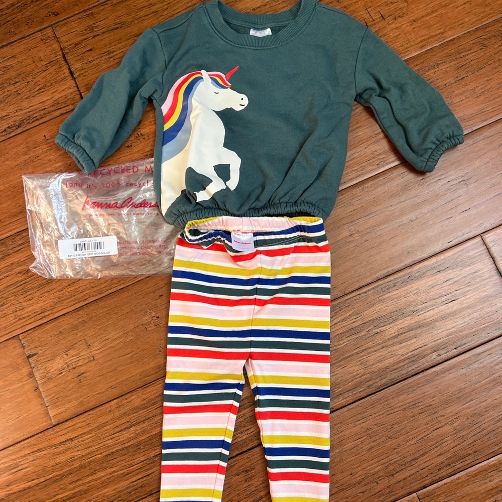 NWT Hanna Andersson Sweatshirt and Leggings Set 6-12 months
